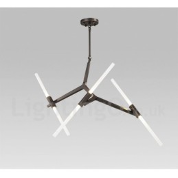 6 ライト モダン コンテンポラリー 2 段シャンデリア ライト (ブラック ゴールド)