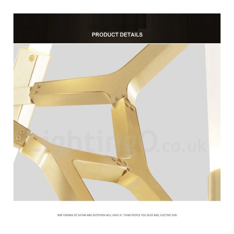 6 ライト モダン コンテンポラリー 2 段シャンデリア ライト (ブラック ゴールド)