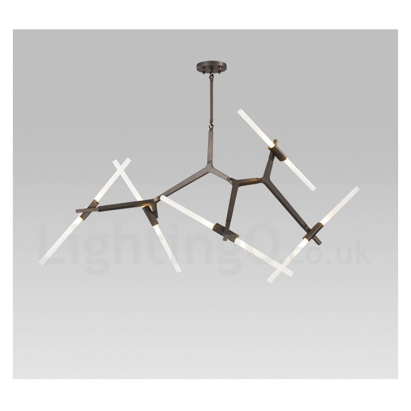 10 ライト モダン コンテンポラリー シャンデリア ライト (ブラック ゴールデン)