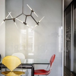 10 ライト モダン コンテンポラリー シャンデリア ライト (ブラック ゴールデン)