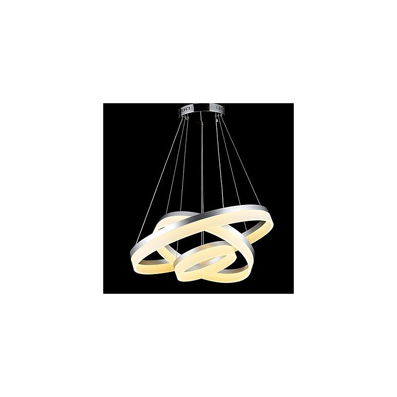 丸型ペンダントライト モダンなアクリルランプ 照明 豪華な3つのリング 天井照明器具