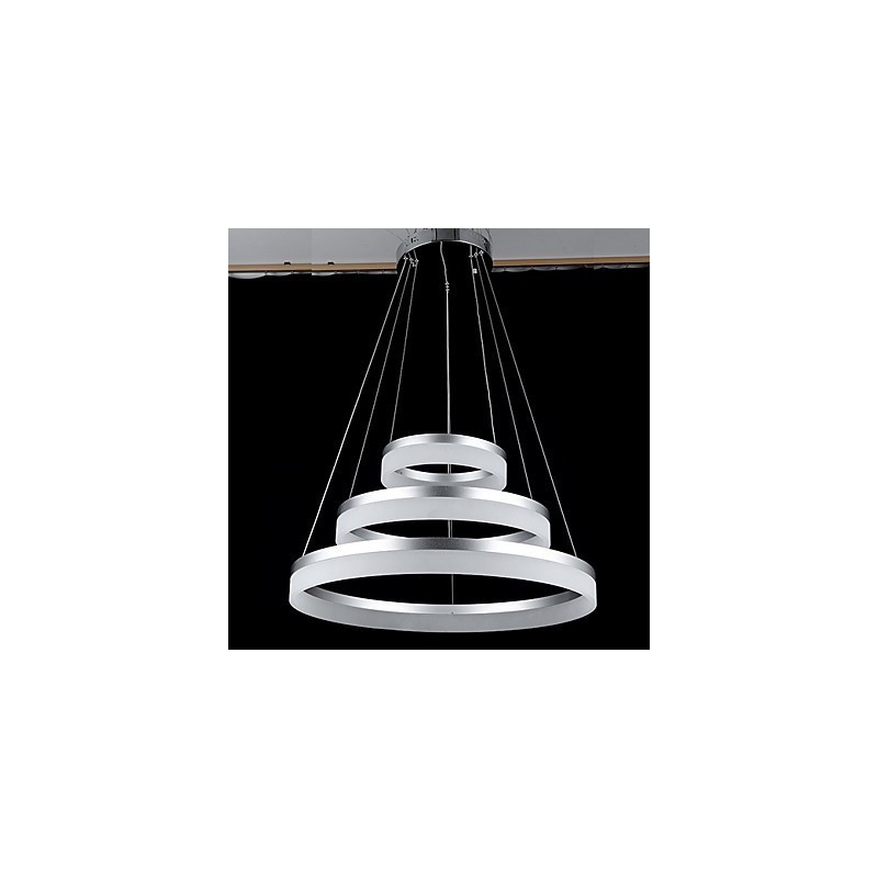 丸型ペンダントライト モダンなアクリルランプ 照明 豪華な3つのリング 天井照明器具