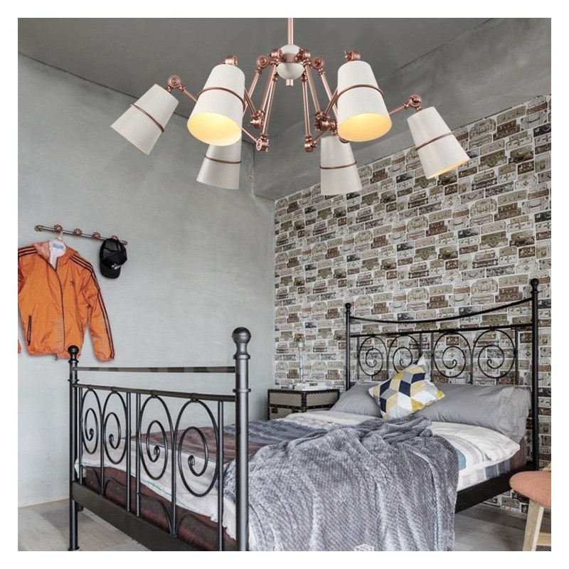 モダンで現代的なスタイルのライトを備えた6灯シャンデリアランプ