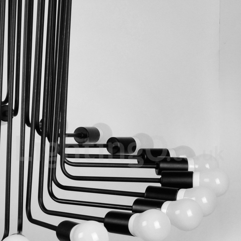 ブラック 26 ライト レトロ ヴィンテージ モダン コンテンポラリー シャンデリア ランプ ライト