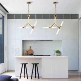 モダンコンテンポラリー 2段 4灯 ゴールデンシャンデリアランプ