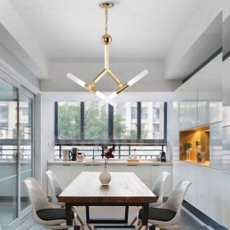 モダンコンテンポラリー 2段 4灯 ゴールデンシャンデリアランプ