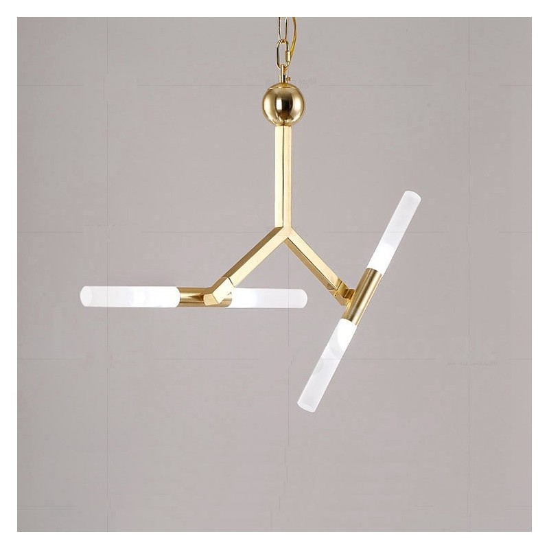 モダンコンテンポラリー 2段 4灯 ゴールデンシャンデリアランプ