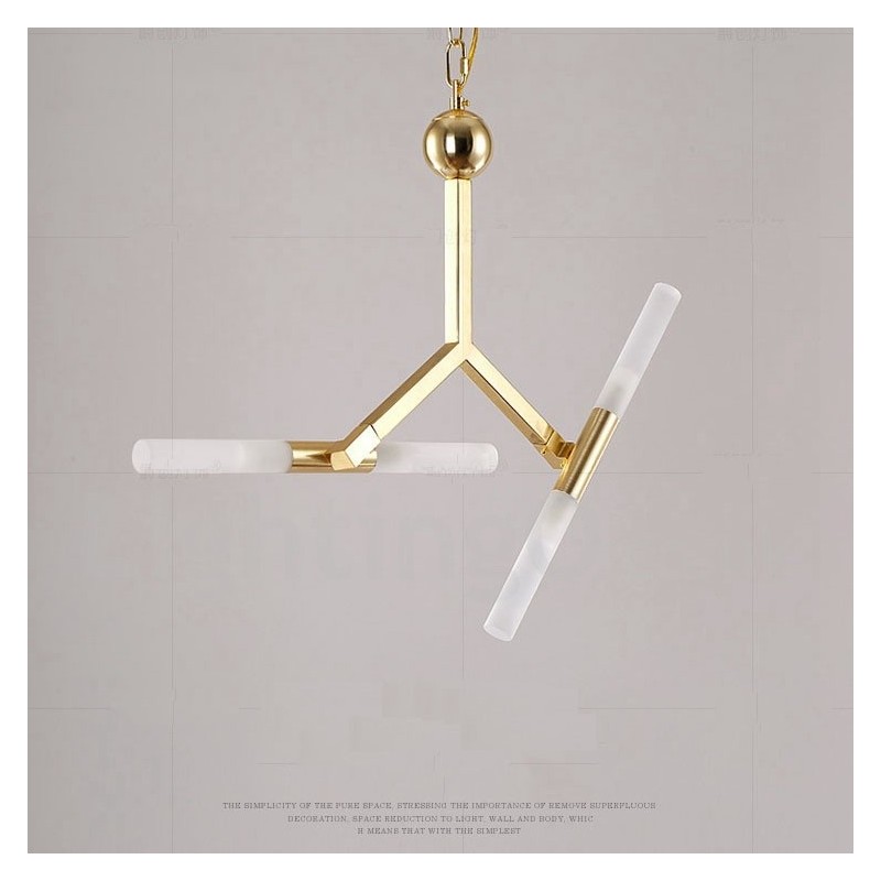 モダンコンテンポラリー 2段 4灯 ゴールデンシャンデリアランプ