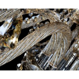 レトロ ヴィンテージ コニャック カラー K9 クリスタル モダン シャンデリア 6 灯