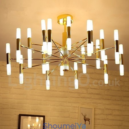 40 ライト ゴールデン 2 段 モダン コンテンポラリー シャンデリア ライト ランプ