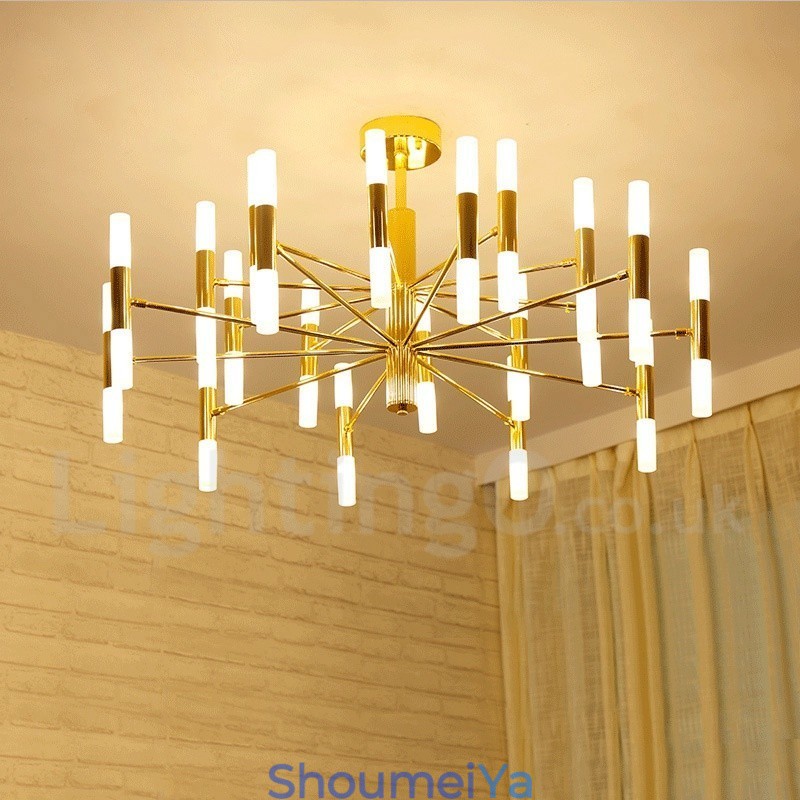 40 ライト ゴールデン 2 段 モダン コンテンポラリー シャンデリア ライト ランプ