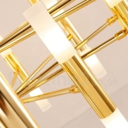 40 ライト ゴールデン 2 段 モダン コンテンポラリー シャンデリア ライト ランプ