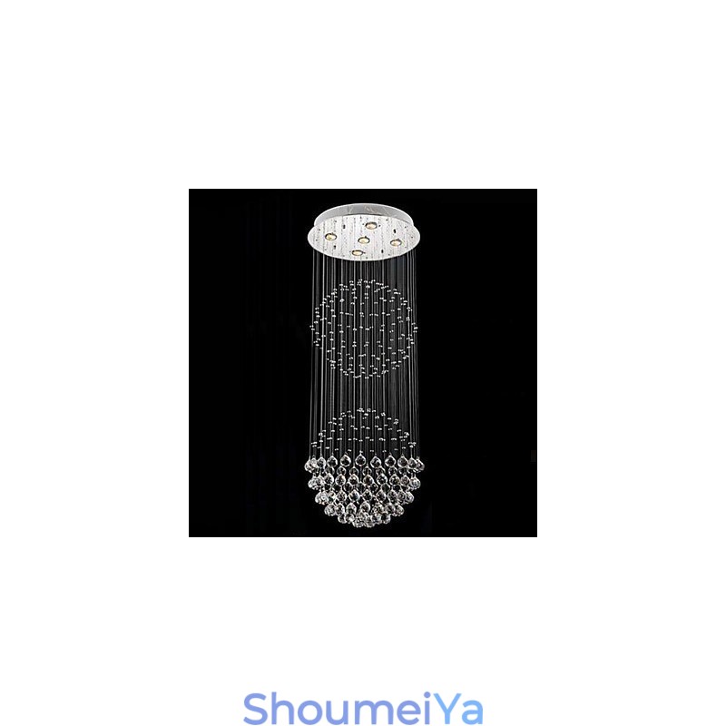 ペンダントライト モダン クリスタル シャンデリア 5 ライト シルバー キャンポイ クリア クリスタル グローブ 天井ランプ 器具