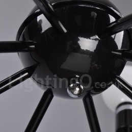 ブラック レトロ ヴィンテージ メタル 8 ライト シングル ティア シャンデリア ライト