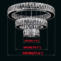 クリスタルシャンデリアライト モダン照明 3リング D305070 K9 大型クリスタル天井照明器具