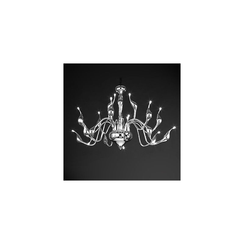 モダンシャンデリアライト 18 ライト G4 クローム仕上げ