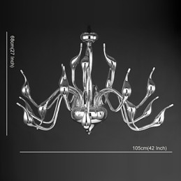 モダンシャンデリアライト 18 ライト G4 クローム仕上げ