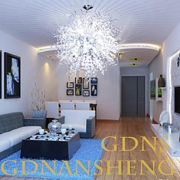 モダンランタングローブクリスタルクロームメタルフラッシュマウント