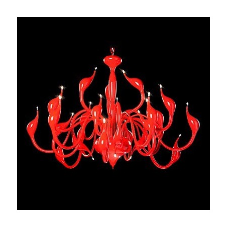 モダンシャンデリアライト 24 ライト G4 レッドペイント