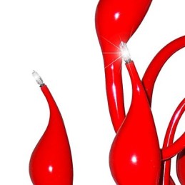 モダンシャンデリアライト 24 ライト G4 レッドペイント