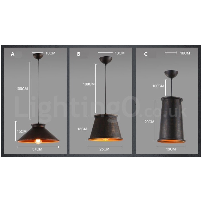 レトロ ヴィンテージ 1灯 メタルペンダントライト