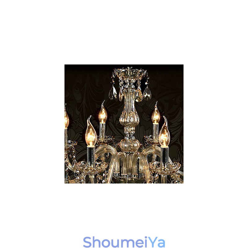 8 ライト高級クリスタルシャンデリア コニャックカラー K9 クリスタルシャンデリア