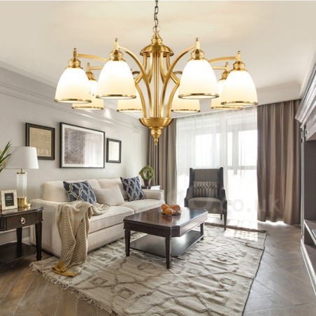 8 ライト ラスティック ロッジ 一体型メタル銅シャンデリア