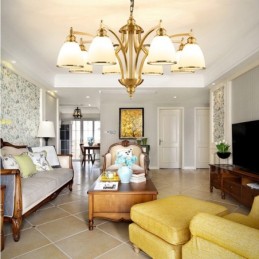 8 ライト ラスティック ロッジ 一体型メタル銅シャンデリア