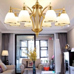 8 ライト ラスティック ロッジ 一体型メタル銅シャンデリア