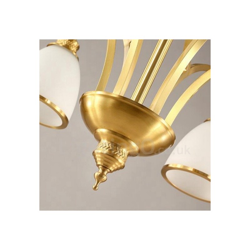 8 ライト ラスティック ロッジ 一体型メタル銅シャンデリア