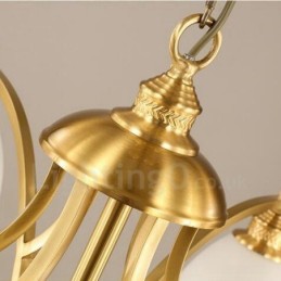 8 ライト ラスティック ロッジ 一体型メタル銅シャンデリア