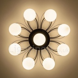 9 ライト ラスティック ロッジ インテグレーテッド シャンデリア