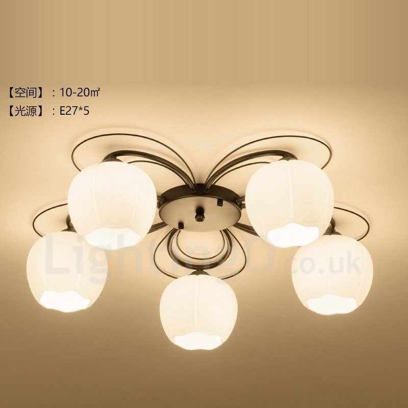 5 ライト ラスティック ロッジ インテグレーテッド シャンデリア