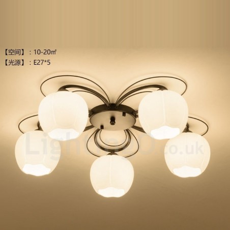 5 ライト ラスティック ロッジ インテグレーテッド シャンデリア