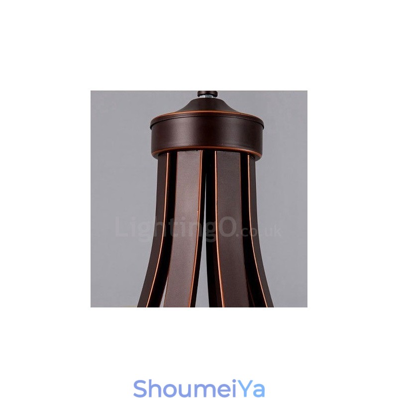 6 ライト ラスティック ロッジ インテグレーテッド メタル シャンデリア