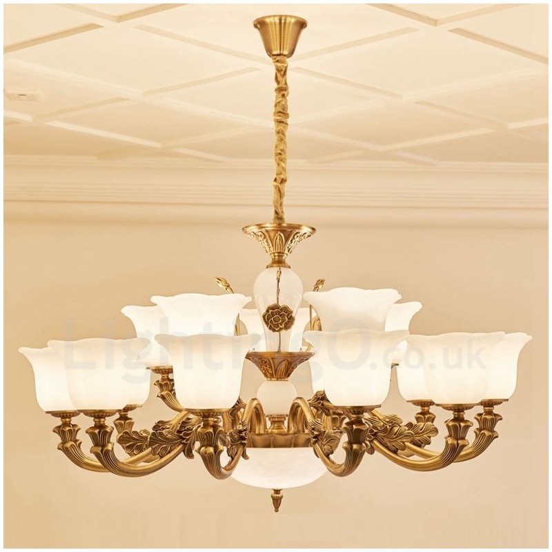 15 ライト トラディショナル クラシック 一体型 メタル ラグジュアリー シャンデリア