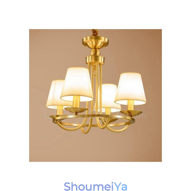 4 ライト ラスティック ロッジ 一体型メタル銅シャンデリア