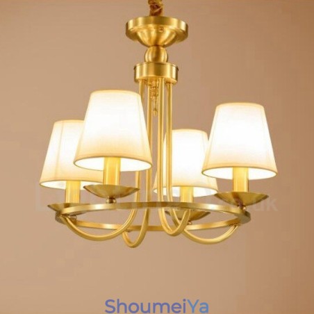 4 ライト ラスティック ロッジ 一体型メタル銅シャンデリア