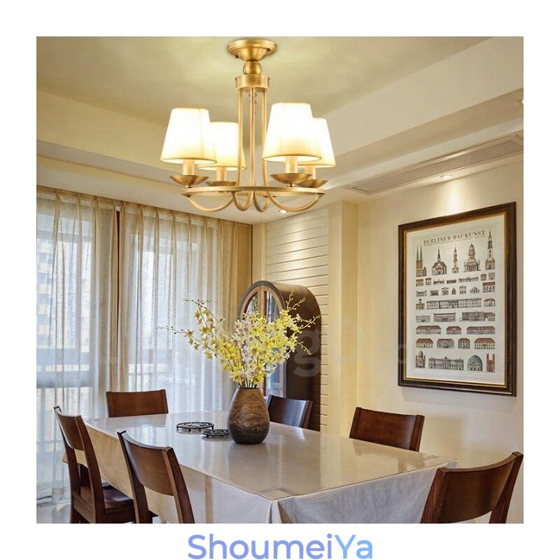 4 ライト ラスティック ロッジ 一体型メタル銅シャンデリア