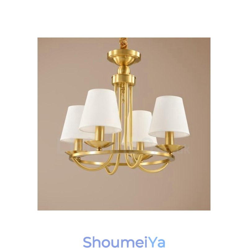 4 ライト ラスティック ロッジ 一体型メタル銅シャンデリア