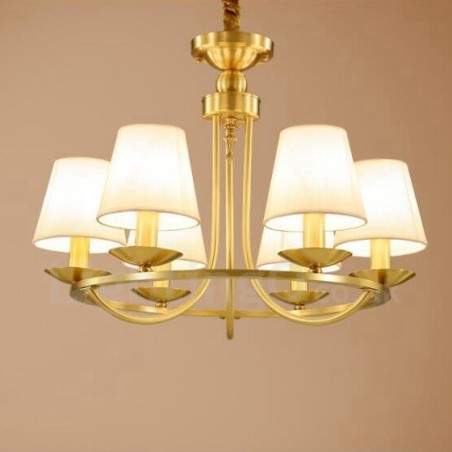 6 ライト ラスティック ロッジ 一体型メタル銅シャンデリア