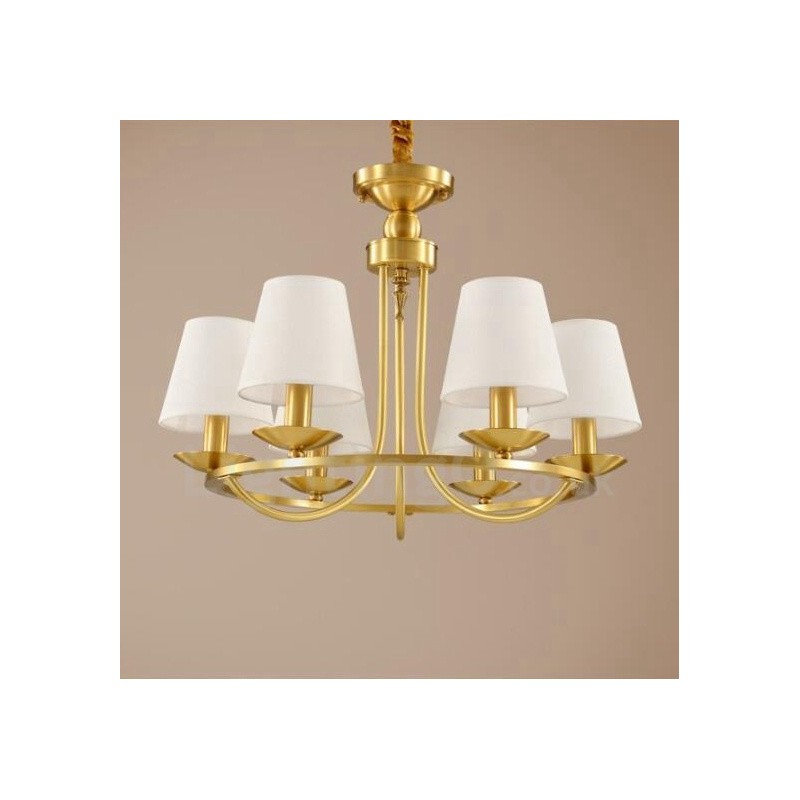 6 ライト ラスティック ロッジ 一体型メタル銅シャンデリア