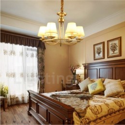 6 ライト ラスティック ロッジ 一体型メタル銅シャンデリア