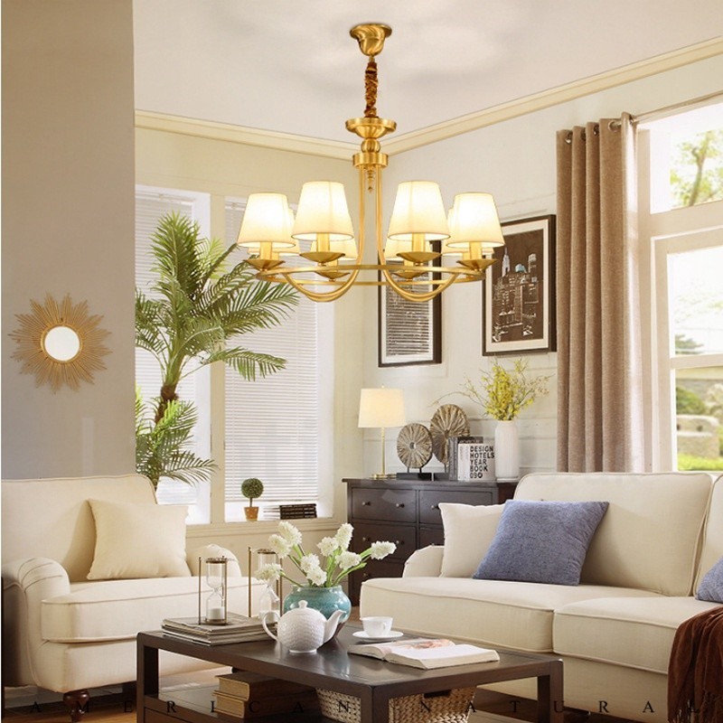 真鍮 8 ライト ラスティック ロッジ 一体型 金属銅シャンデリア