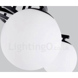 9 ライト ラスティック ロッジ 一体型シャンデリア ガラスシェード付き