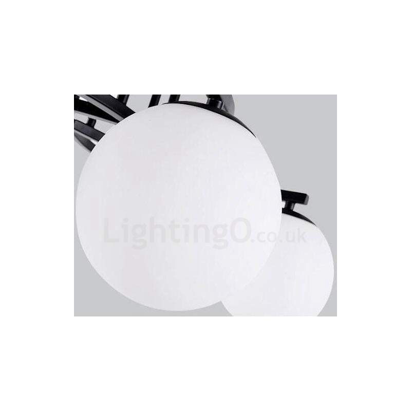 9 ライト ラスティック ロッジ 一体型シャンデリア ガラスシェード付き