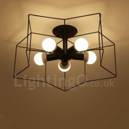 5 ライト ラスティック ロッジ インテグレーテッド シャンデリア