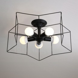 5 ライト ラスティック ロッジ インテグレーテッド シャンデリア