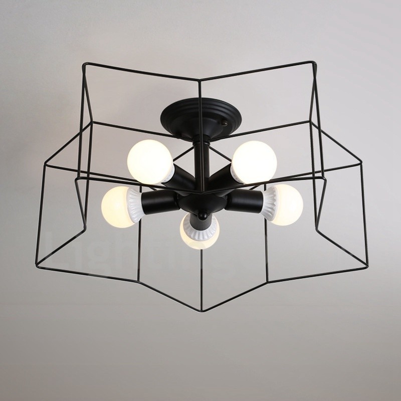 5 ライト ラスティック ロッジ インテグレーテッド シャンデリア