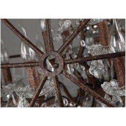 直径60CM 80CM ヴィンテージ クリスタル ペインティング メタル シャンデリア ラスティカラー ペンダントライト